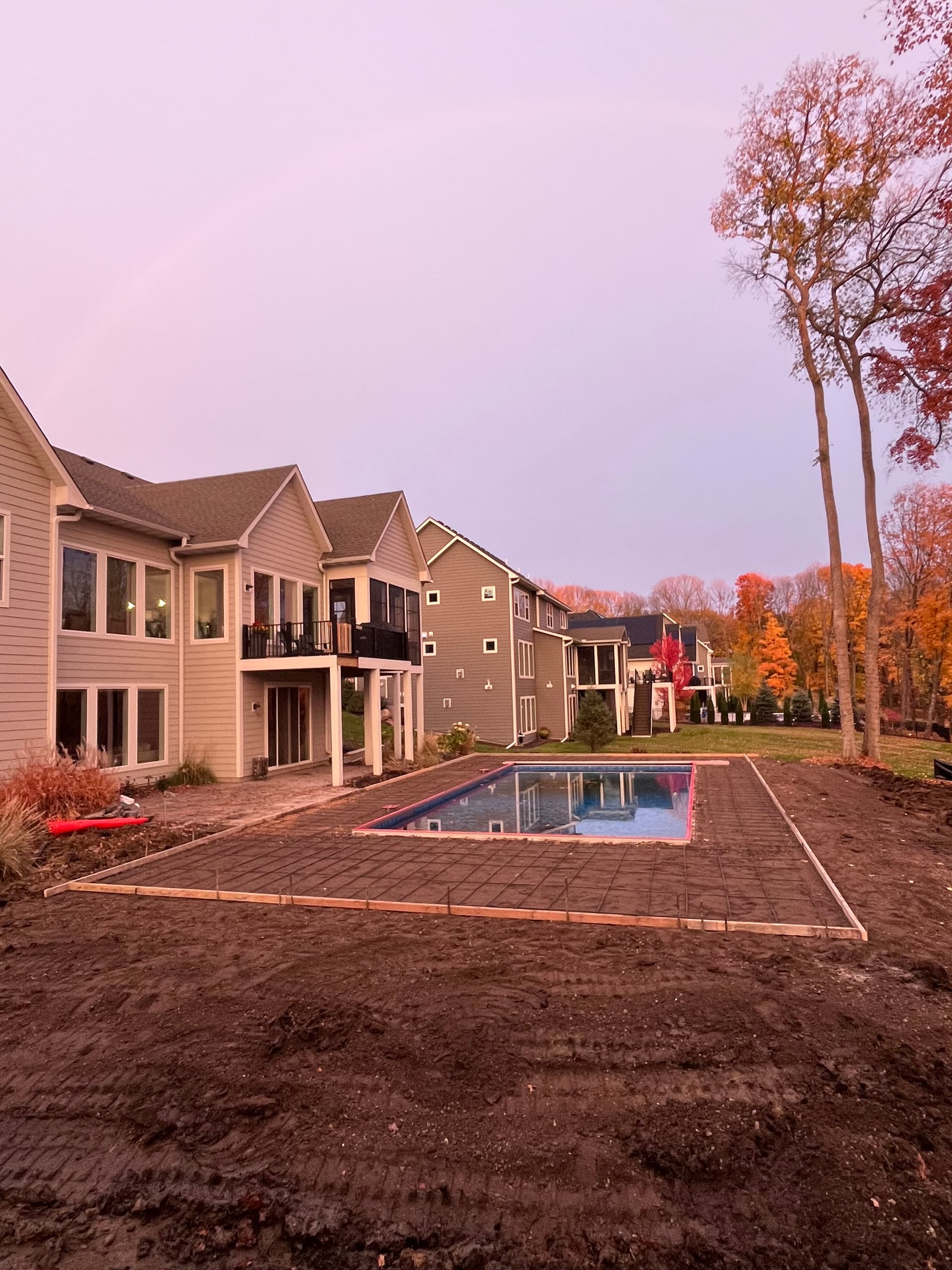 Concrete Pool Deck Build with a Finished Stamped Border image